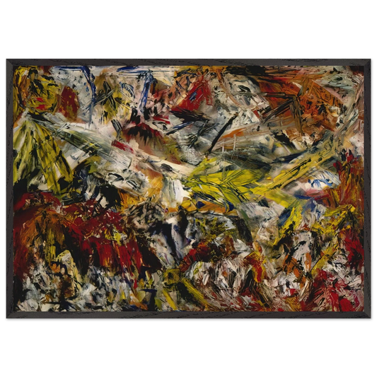 Wall artLe tumulte a la machoire crispee - Marcel Barbeau 70x100 cm / 28x40 inches Framed Art Print – Black Wooden Frame