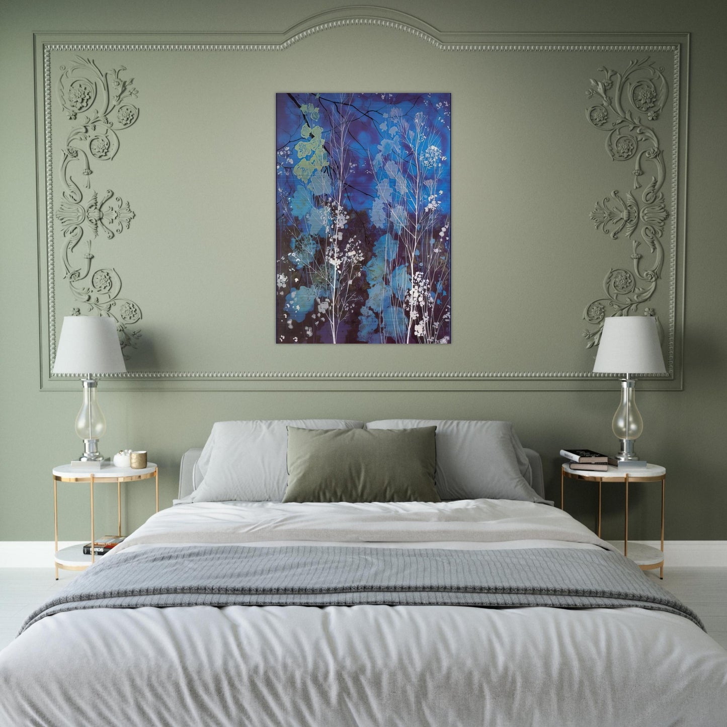 Delphinium - Eyvind Earle Brushed Aluminum Print - 70x100 cm / 28x40 inches | Eyvind Earle Aluminum Print | Eyvind Earle Prints