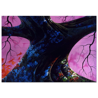 Giant Oak - Eyvind Earle Brushed Aluminum Print - 70x100 cm / 28x40 inches | Eyvind Earle Aluminum Print | Eyvind Earle Prints