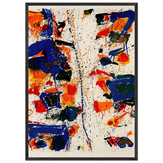 The White Line - Sam Francis 70x100 cm / 28x40 inches Framed Art Print – Black Wooden Frame