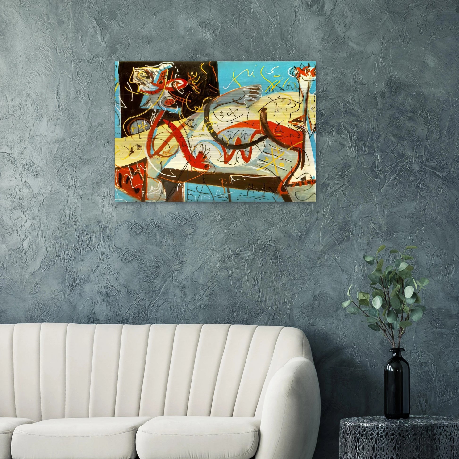 STENOGRAPHIC FIGURE - Jackson Pollock Brushed Aluminum Print - 70x100 cm / 28x40 inches | Jackson Pollock Aluminum Print | Jackson Pollock Prints