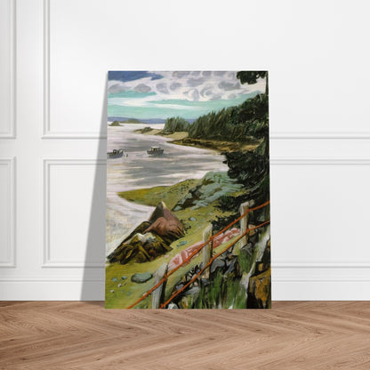 RED CABLES 1940 - Fairfield Porter Brushed Aluminum Print - 70x100 cm / 28x40 inches | Fairfield Porter Aluminum Print | Fairfield Porter Prints