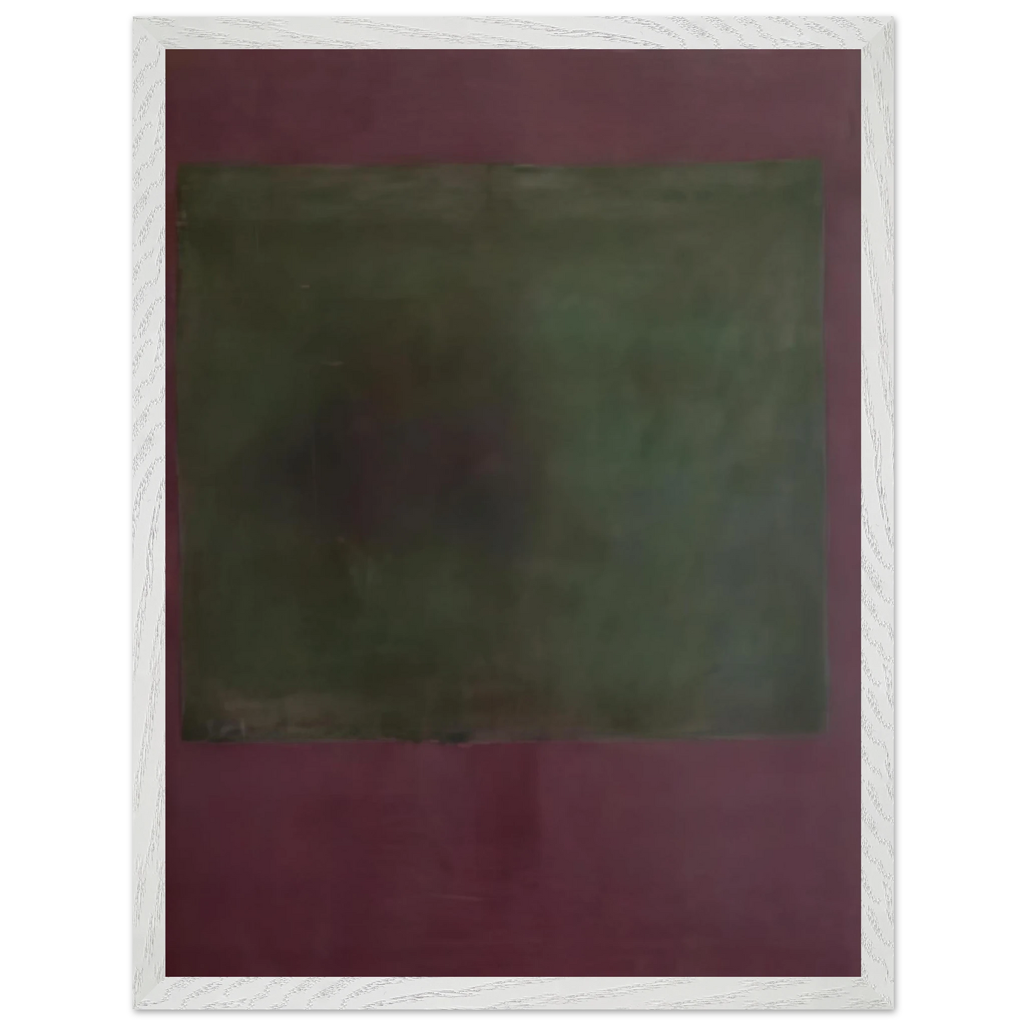 Mark Rothko - Untitled Green on Maroon - 1961 Wall Art - 60x80 cm / 24x32 inches - Premium Wooden Framed Poster With Fine Art Paper - White frame
