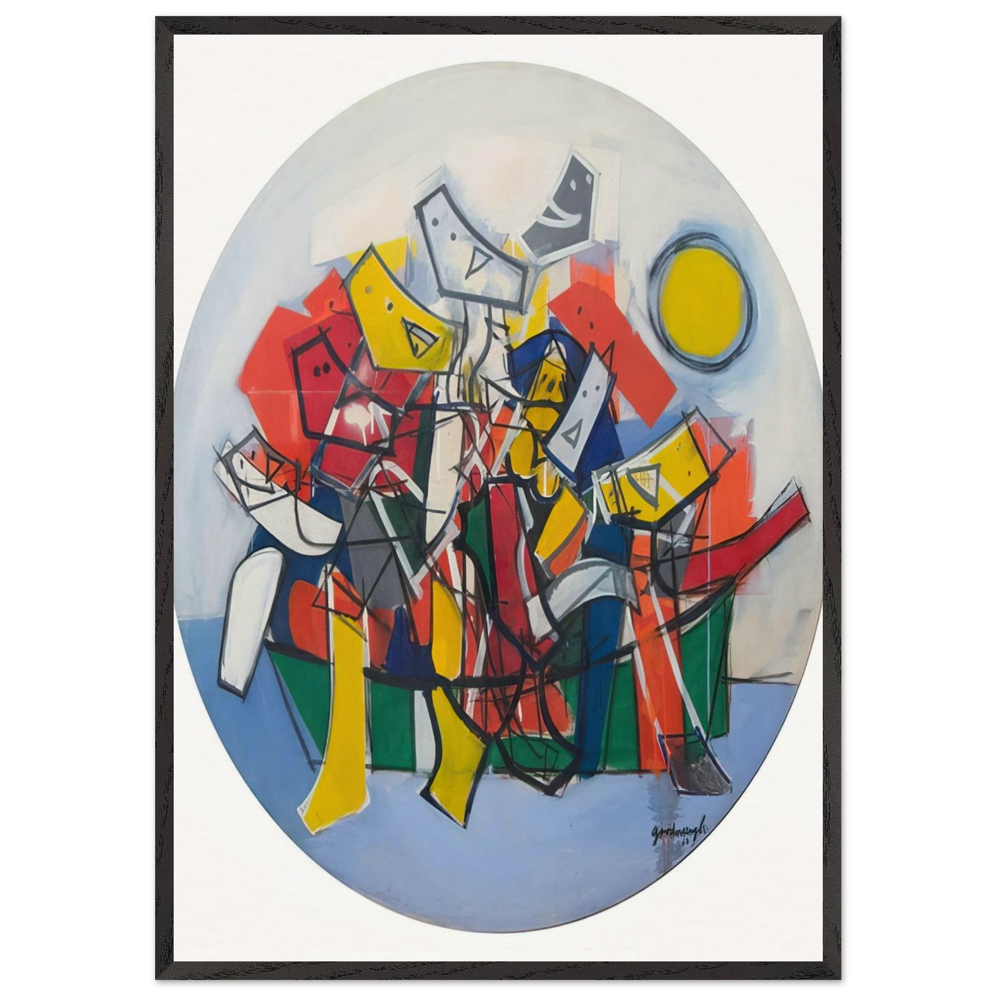 Abduction By Boat - 1963 - Robert Goodnough 70x100 cm / 28x40 inches Framed Art Print – Black Wooden Frame