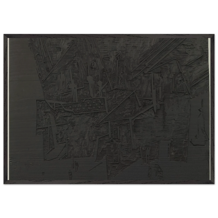 WOODBLOCK FOR THE HARBOR HAFEN 1918 - Lyonel Feininger 70x100 cm / 28x40 inches Framed Art Print – Black Wooden Frame