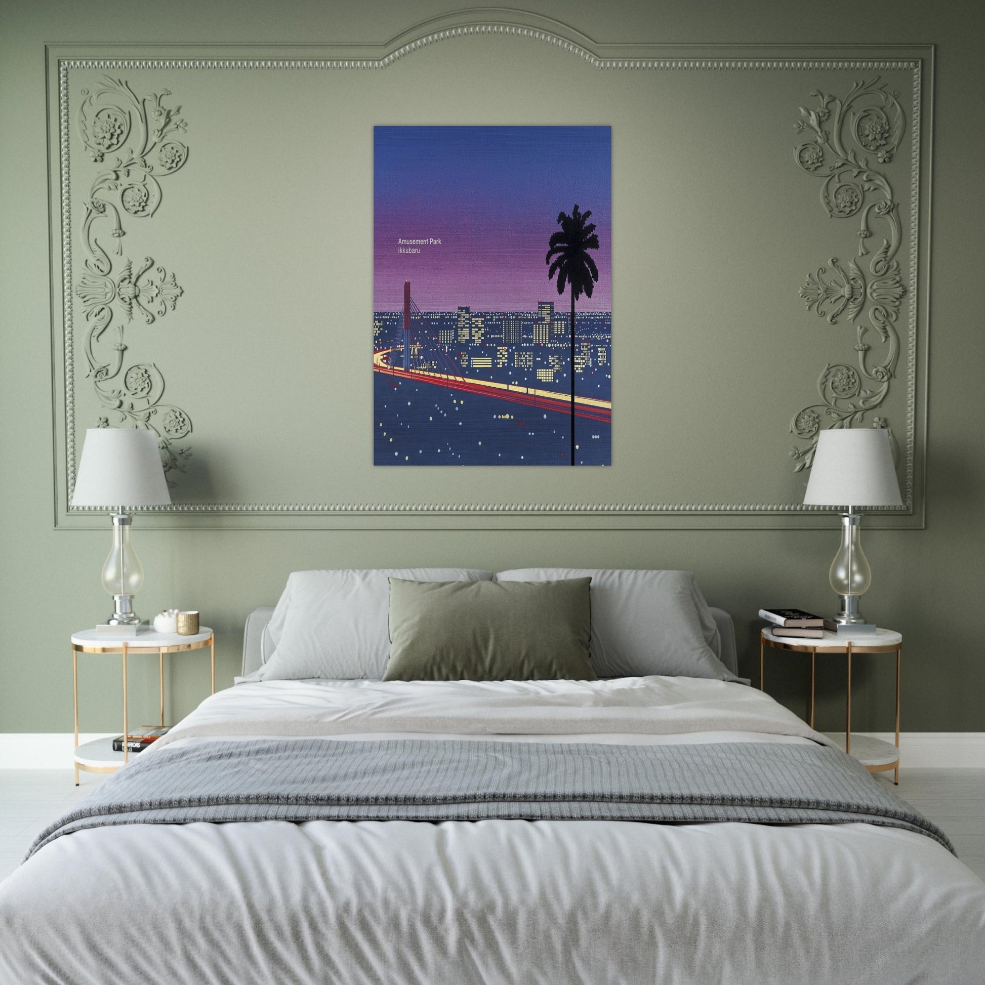 Ikkubaru Amusement City - Hiroshi Nagai Brushed Aluminum Print - 70x100 cm / 28x40 inches | Hiroshi Nagai Aluminum Print | Hiroshi Nagai Prints