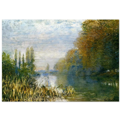 The Banks of The Seine in Autumn - claude monet Brushed Aluminum Print - 70x100 cm / 28x40 inches | claude monet Aluminum Print | claude monet Prints