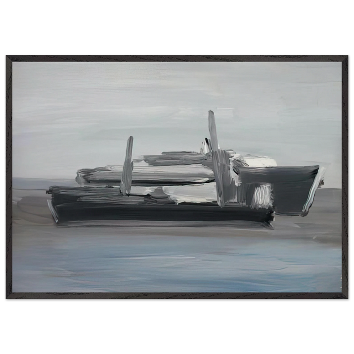 Marine - Lyrical Abstraction - Nicolas de Stael 70x100 cm / 28x40 inches Framed Art Print – Black Wooden Frame
